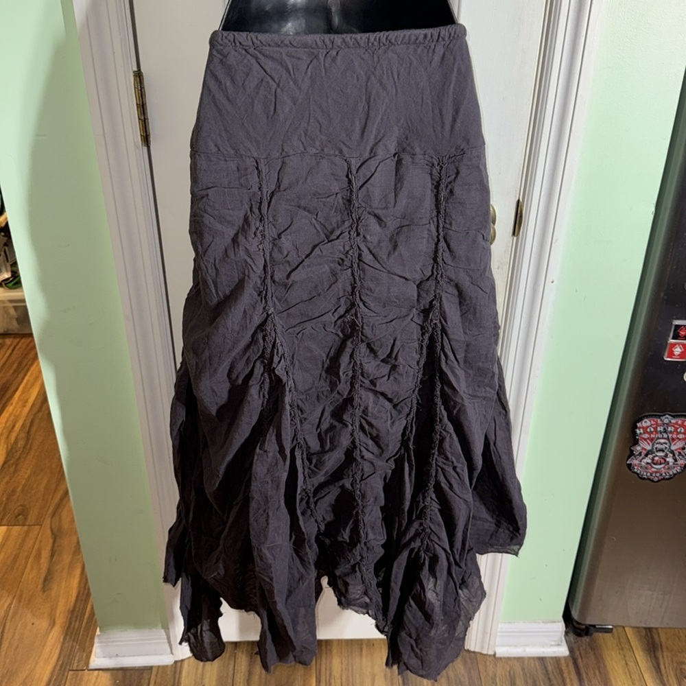 Sweet Sinammon Black Raw Edge Witch Wench Ren Faire Maxi Skirt With Pockets M - Picture 9 of 13